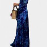Vestido Davina Largo Off-Shoulder con Estampado Floral Romántico
