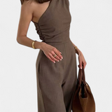 Vestido Elegante de Magnolia con Un Hombro y Fruncidos