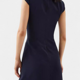 Vestido Mini Karen con Cuello Alto y Detalle Plisado