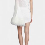 Vestido Ajustado Nivalis con Volantes y Escote en V