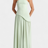Vestido Maxi de Chiffon Celaena con Hombros Descubiertos y Abertura Lateral