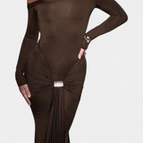 Vestido Vesna de Un Hombro con Manga Larga