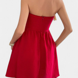 Vestido Mini Kassandra con Cuello Halter y Espalda Descubierta