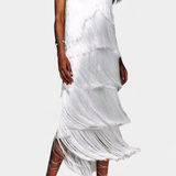 Vestido Saidey con Flecos y Espalda Abierta