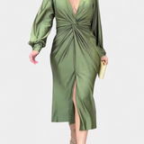 Vestido Alouette de Manga Larga con Escote en V