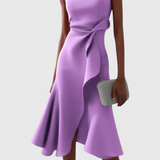 Vestido Midi Asimétrico Claudia con Elegante Drapeo