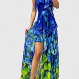 Vestido Maxi Andy Sin Mangas con Capas Volantes y Corte en Degradé