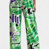 Pantalones de Pierna Ancha Senda con Estampado Abstracto