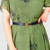 Vestido Midi de Chiffon Verde Lupita con Corte A-Line
