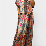 Conjunto Hallie Boho con Pantalones Anchos y Blusa con Flecos
