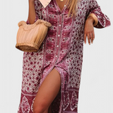 Vestido Largo Chinara Boho con Bordado Étnico y Silueta Relajada