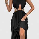 Vestido Midi Halter Sorina con Corte
