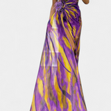 Vestido Maxi Asimétrico Aylin con Estampado Vibrante