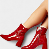 Botas de Tacón Grueso Rojas Vivi