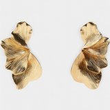 Pendientes Colgantes de Hoja de Metal Texturizado