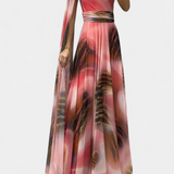 Vestido Maxi Cedara de Un Hombro con Detalle Floral