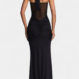 Vestido Maxi Florian con Escote Halter y Silueta de Sirena