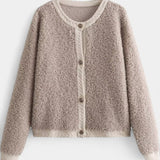Cardigan Texturizado de Felpa Corta Chenda