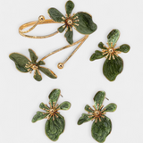 Conjunto de Accesorios Florales: Pulsera + Pendientes + Anillos