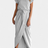 Vestido Midi Clarissa con Corte Asimétrico