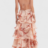 Vestido Juliette con Volantes y Escote Joyas