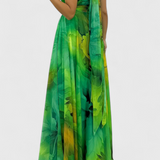 Vestido Maxi de Chiffón con Estampado Floral Caprice y Cuello Halter