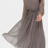 Vestido Midi de Lunares Cymene con Mangas Abullonadas