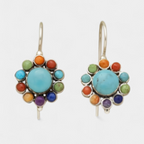 Pendientes Redondos Multicolores con Turquesa