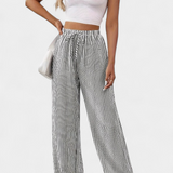 Pantalones Rectos Livianos Sabrina con Cintura Ajustable