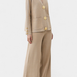 Conjunto Aireen de Punto con Cárdigan y Pantalones de Pierna Ancha