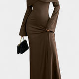 Vestido Largo Ajustado de Un Hombro Adia