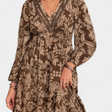 Vestido Maxi Lunetta con Estampado Floral y Mangas Abullonadas