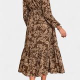 Vestido Maxi Lunetta con Estampado Floral y Mangas Abullonadas