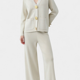 Conjunto Aireen de Punto con Cárdigan y Pantalones de Pierna Ancha