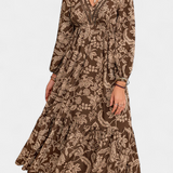 Vestido Maxi Lunetta con Estampado Floral y Mangas Abullonadas