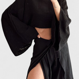 Conjunto Casual Maeva de Dos Piezas con Abertura y Lazo