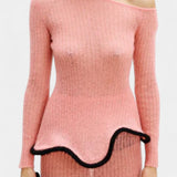 Conjunto de Falda de Punto Stormi con Bordes Volantes