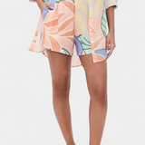 Conjunto Lumina Tropical con Camisa Holgada y Pantalones Cortos de Cintura Alta