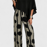 Conjunto Asimétrico Aleida con Top y Pantalones Impresos