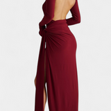 Vestido Lira Atemporal con Espalda Abierta