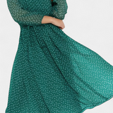 Vestido Midi de Lunares Cymene con Mangas Abullonadas