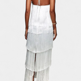 Vestido Saidey con Flecos y Espalda Abierta