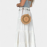 Falda Dola Maxi Boho con Encaje y Abertura Frontal