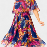 Vestido Fluid Tropical Ellerie con Corte Relajado y Estampado Vibrante