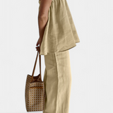Conjunto Lía de Verano con Top Suelto y Pantalones Fluidos