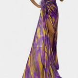 Vestido Maxi Asimétrico Aylin con Estampado Vibrante