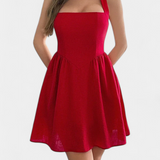 Vestido Mini Kassandra con Cuello Halter y Espalda Descubierta