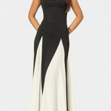 Vestido Maxi Bicolor Catalina con Tirantes Finos
