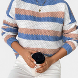 Jersey de Cuello Redondo Oversized a Rayas Kristen