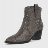 Botas Elegantes Berenice con Patchwork y Cierre Lateral